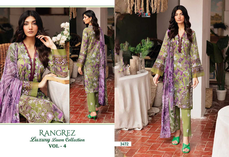 Shree Fabs Rangrez Luxury Lawn Collection Vol 4 Pure Cotton Embroidered Work Salwar Suit