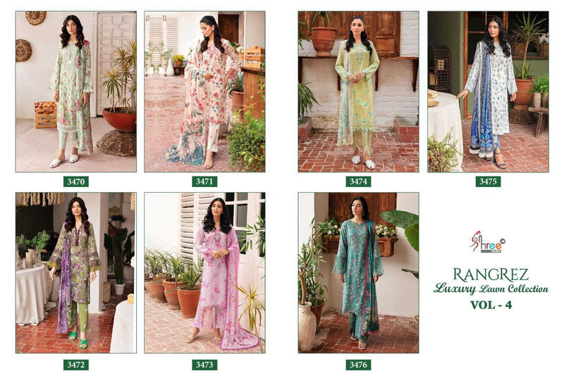 Shree Fabs Rangrez Luxury Lawn Collection Vol 4 Pure Cotton Embroidered Work Salwar Suit