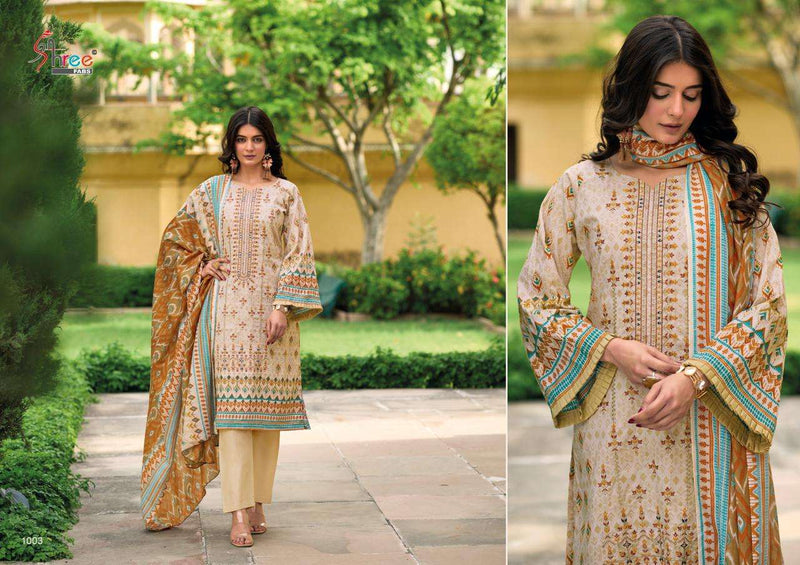 Shree Fabs Riwaz Pure Cotton Self Embroidered Work Salwar Suit
