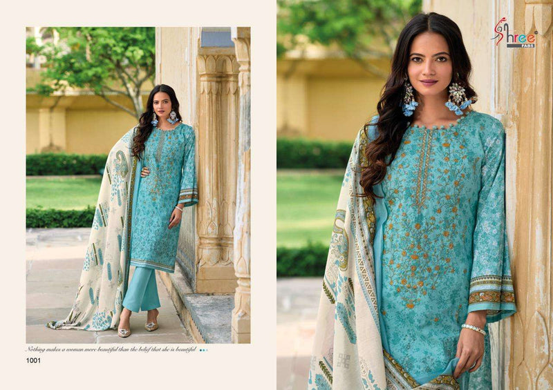 Shree Fabs Riwaz Pure Cotton Self Embroidered Work Salwar Suit