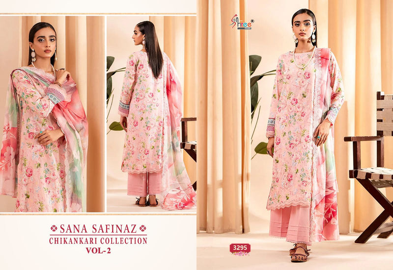 Shree Fabs Sana Safinaz Chikankari Collection Vol 2 Pure Cotton Print With Self Embroidered Dupatta Work Salwar Suit