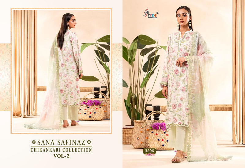 Shree Fabs Sana Safinaz Chikankari Collection Vol 2 Pure Cotton Print With Self Embroidered Dupatta Work Salwar Suit