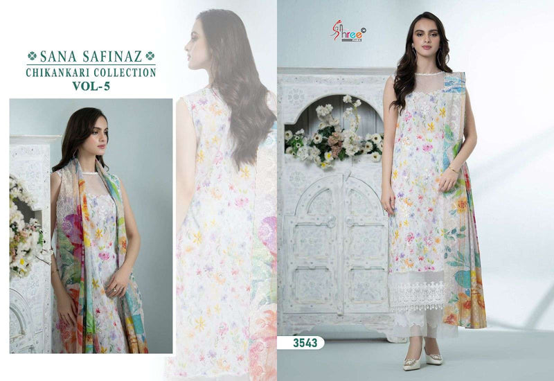 Shree Fabs Sana Safinaz Chikankari Collection Vol 5 Cotton Print With Self Embroidery Designer Salwar Suit