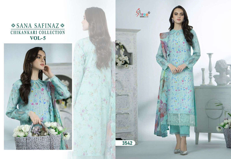 Shree Fabs Sana Safinaz Chikankari Collection Vol 5 Cotton Print With Self Embroidery Designer Salwar Suit
