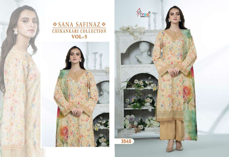 Shree Fabs Sana Safinaz Chikankari Collection Vol 5 Cotton Print With Self Embroidery Designer Salwar Suit