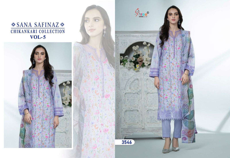 Shree Fabs Sana Safinaz Chikankari Collection Vol 5 Cotton Print With Self Embroidery Designer Salwar Suit
