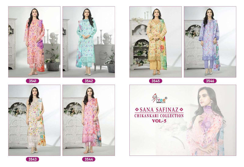 Shree Fabs Sana Safinaz Chikankari Collection Vol 5 Cotton Print With Self Embroidery Designer Salwar Suit