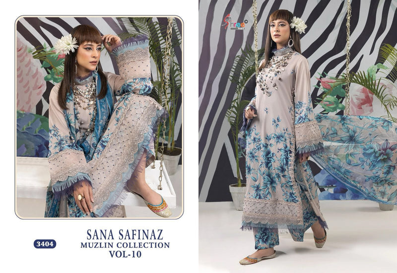 Shree Fabs Sana Safinaz Muzlin Collection Vol 10 Cotton Print Embroidered Salwar Suit