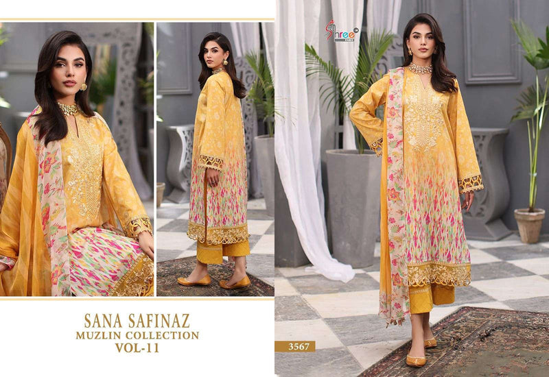 Shree Fabs Sana Safinaz Muzlin Collection Vol 11 Pure Cotton Embroidered Salwar Suit