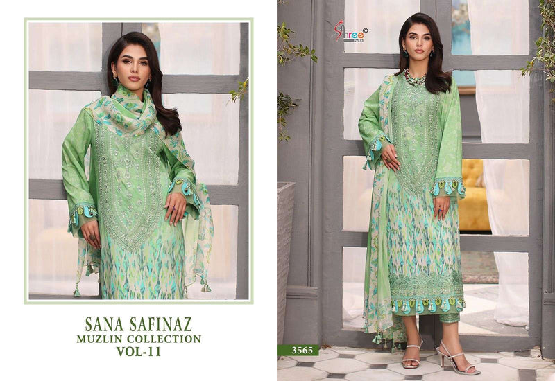 Shree Fabs Sana Safinaz Muzlin Collection Vol 11 Pure Cotton Embroidered Salwar Suit