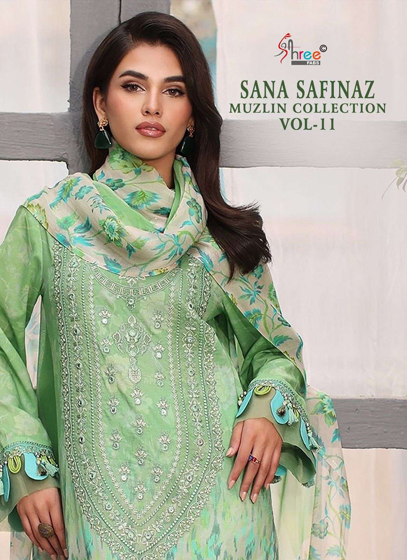 Shree Fabs Sana Safinaz Muzlin Collection Vol 11 Pure Cotton Embroidered Salwar Suit
