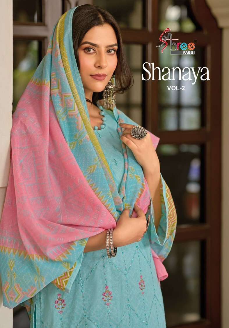 Shree Fabs Shanaya Vol 2 Cotton With Heavy Self Embroidery Fancy Partywear Salwar Kameez