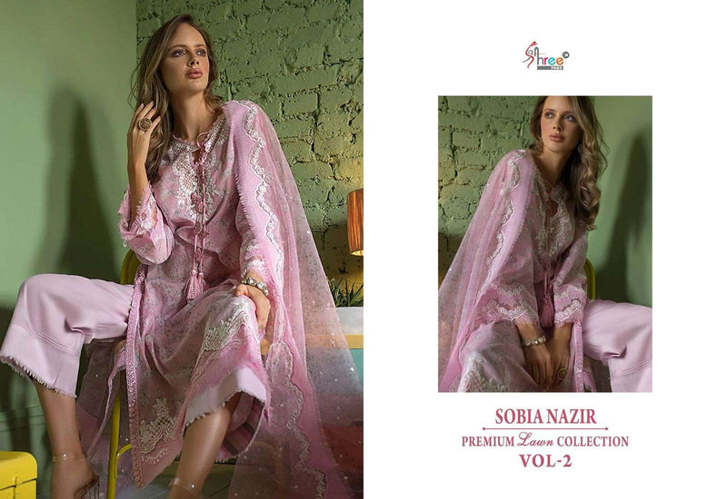Shree Fabs Sobia Nazir Premium Lawn Collection Vol 2 Embroidery Work Salwar Suit