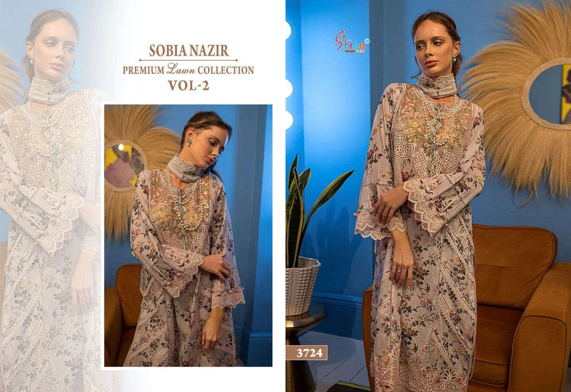 Shree Fabs Sobia Nazir Premium Lawn Collection Vol 2 Embroidery Work Salwar Suit