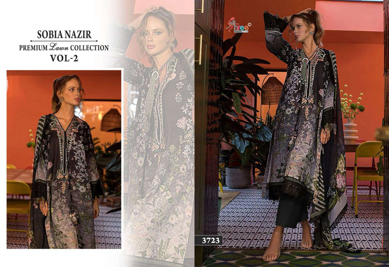 Shree Fabs Sobia Nazir Premium Lawn Collection Vol 2 Embroidery Work Salwar Suit