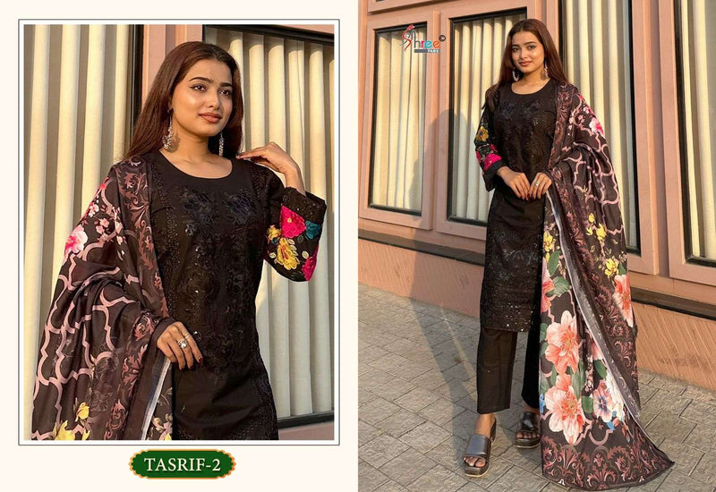 Shree Fabs Tasrif Pure Cambric Cotton Embroidered Designer Salwar Suit