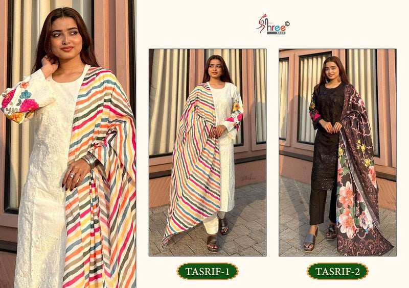 Shree Fabs Tasrif Pure Cambric Cotton Embroidered Designer Salwar Suit