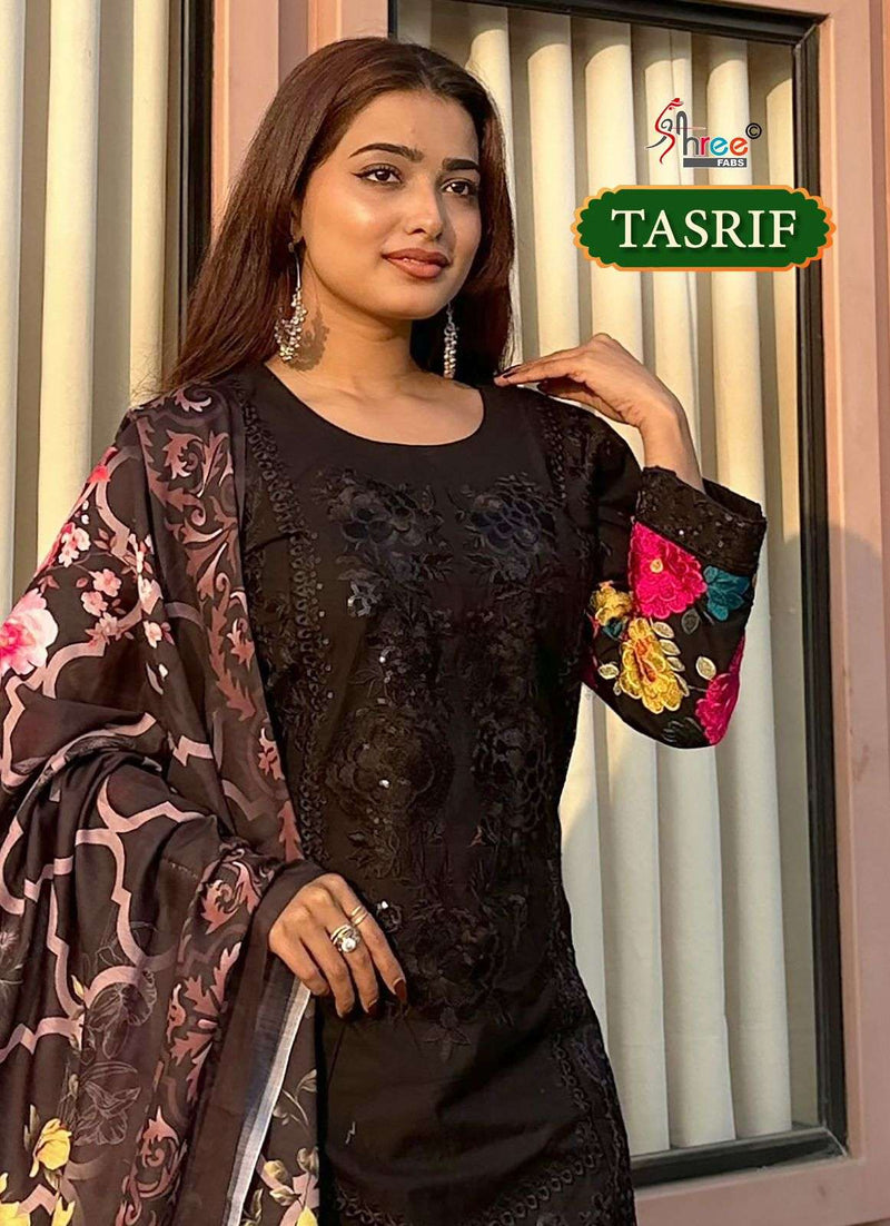 Shree Fabs Tasrif Pure Cambric Cotton Embroidered Designer Salwar Suit