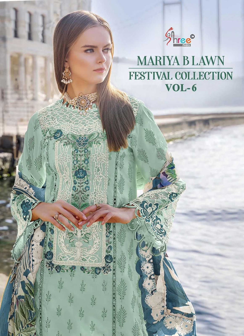 Shree Fashion Mariya B Lawn With Lawn Cotton Heavy Self Embroidery Salwar Suit