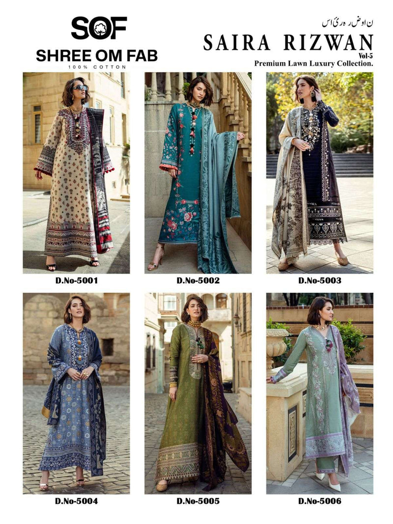 Shree Om Fab Saira Rizwan Vol 5 Pure Lawn Cotton Printed Salwar Suit