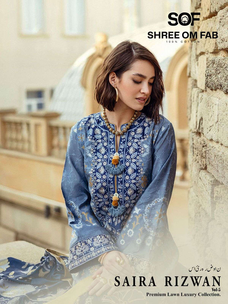 Shree Om Fab Saira Rizwan Vol 5 Pure Lawn Cotton Printed Salwar Suit