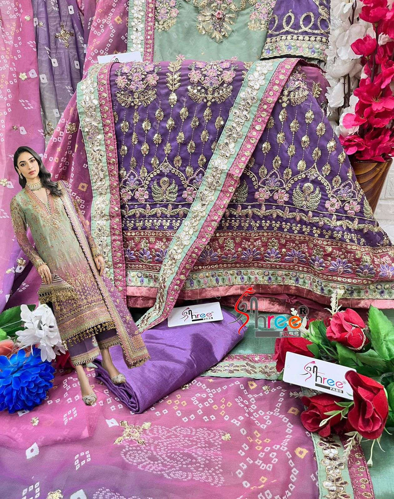 Shree Fab K 5077 Fox Georgette Digital Print With Embroidery Work Salwar Suit