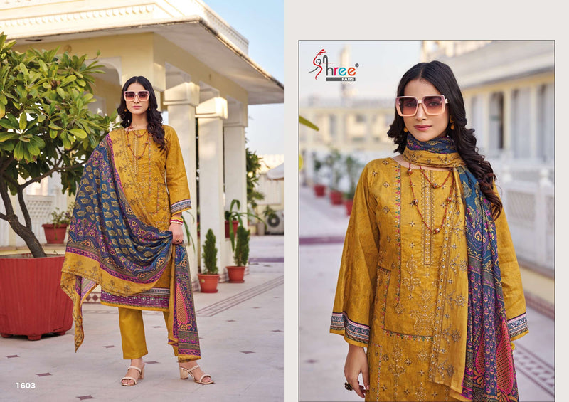 Shree Fabs Bin Saeed Lawn Vol 16 Pure Cotton Self Embroidered Pakistani Salwar Suit