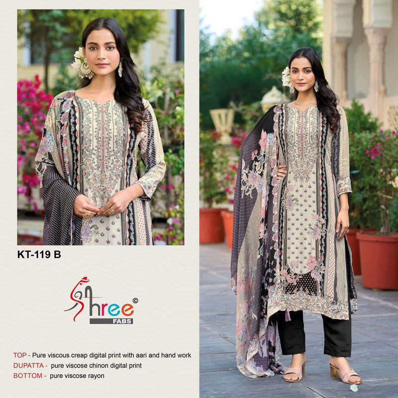 Shree Fabs Kt 119 Pure Crepe Silk Digital Print Mirror Work Salwar Suit