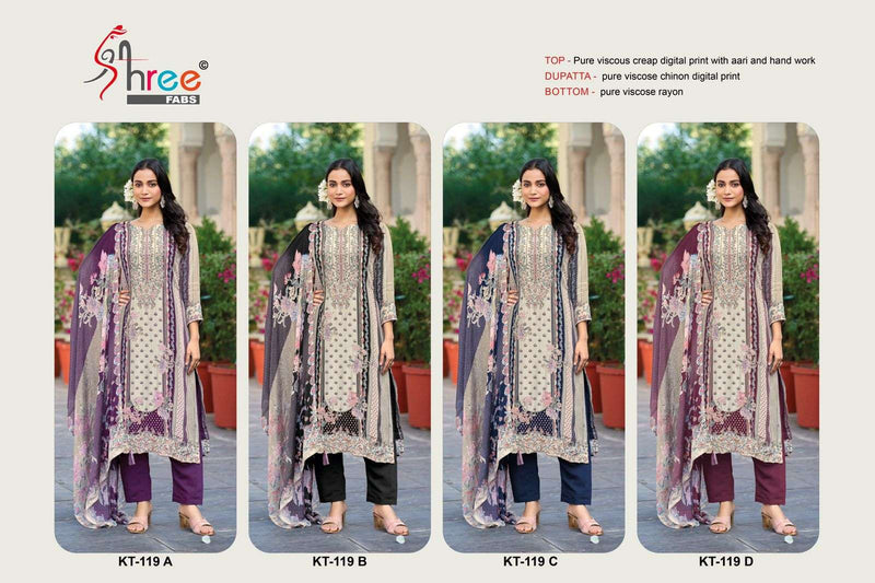 Shree Fabs Kt 119 Pure Crepe Silk Digital Print Mirror Work Salwar Suit