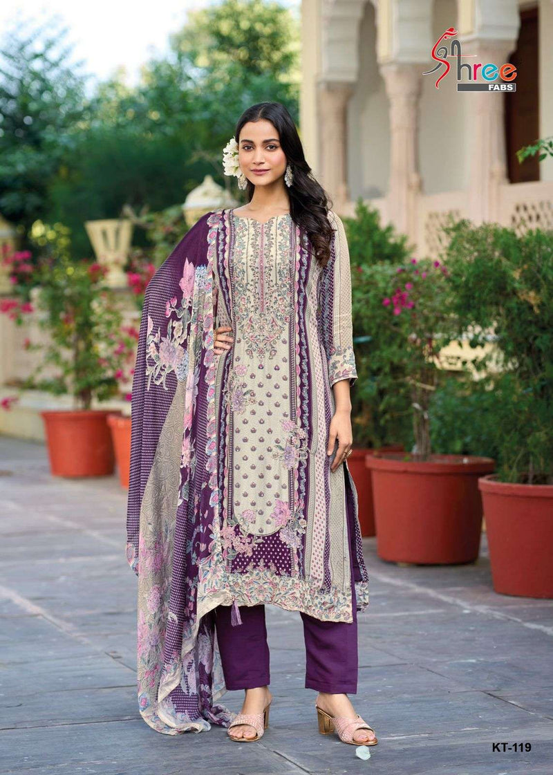 Shree Fabs Kt 119 Pure Crepe Silk Digital Print Mirror Work Salwar Suit