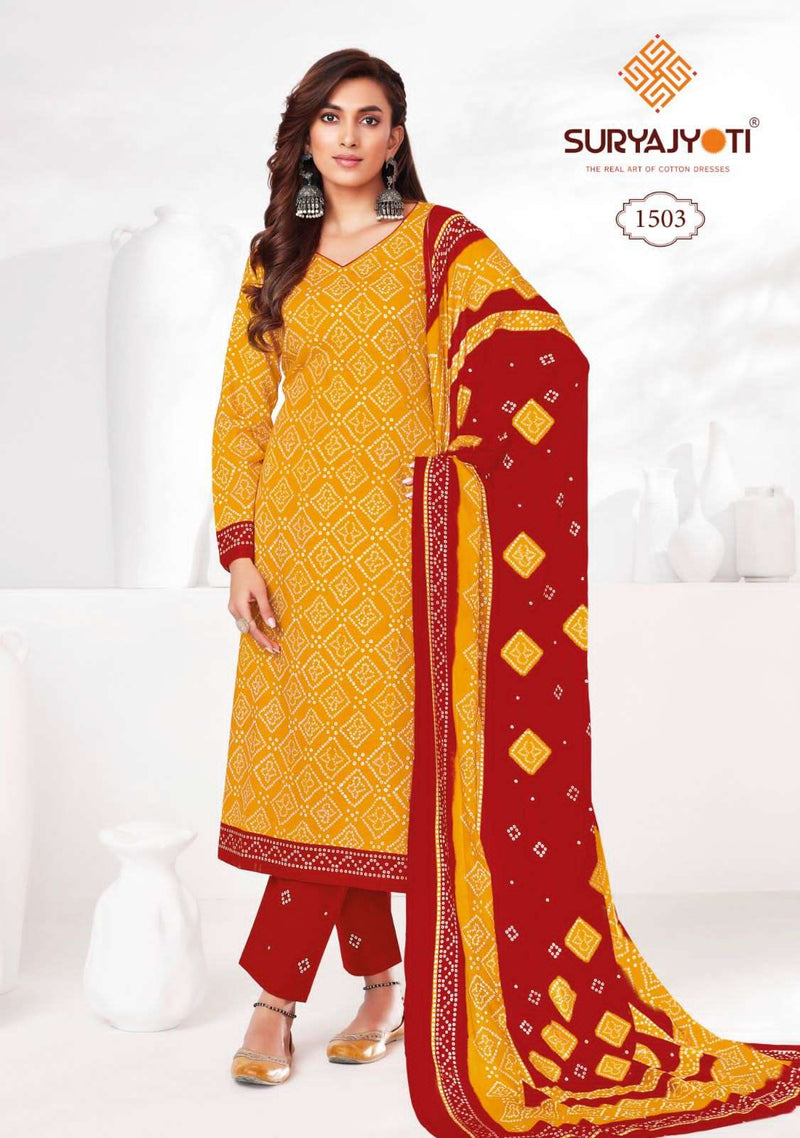 Suryajyoti Bandhani Special Vol 15 Pure Cotton Daily Wear Salwar Suit