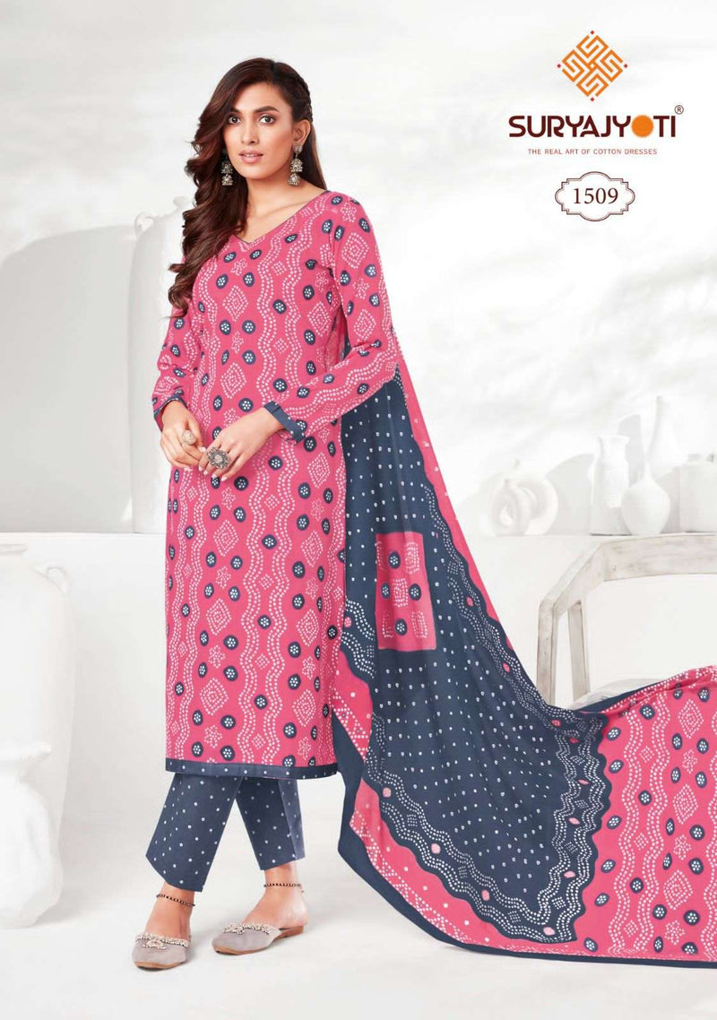 Suryajyoti Bandhani Special Vol 15 Pure Cotton Daily Wear Salwar Suit