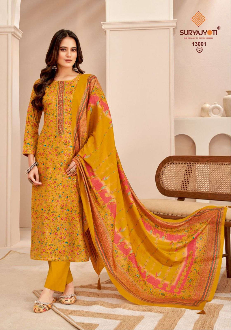 Suryajyoti Kalki Vol 13 Jam Satin Print Embroidery Work Salwar Suit