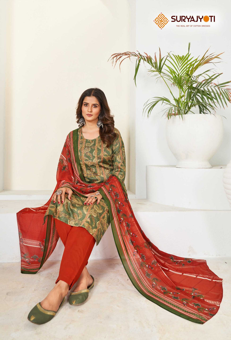 Suryajyoti Karishma Vol 4 Cotton Print With Neck Work Exclusive Wear Designer Set Of Kurti