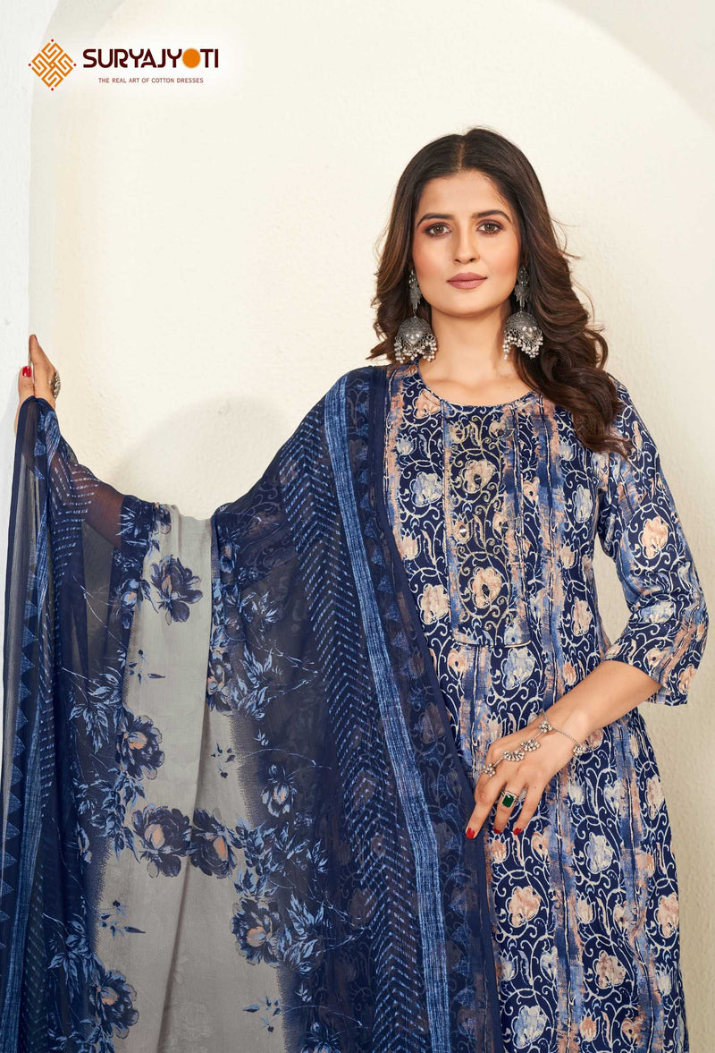 Suryajyoti Karishma Vol 4 Cotton Print With Neck Work Exclusive Wear Designer Set Of Kurti