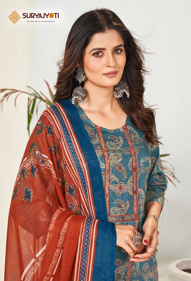 Suryajyoti Karishma Vol 4 Cotton Print With Neck Work Exclusive Wear Designer Set Of Kurti