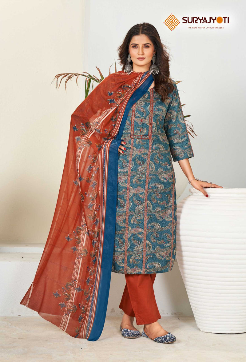 Suryajyoti Karishma Vol 4 Cotton Print With Neck Work Exclusive Wear Designer Set Of Kurti