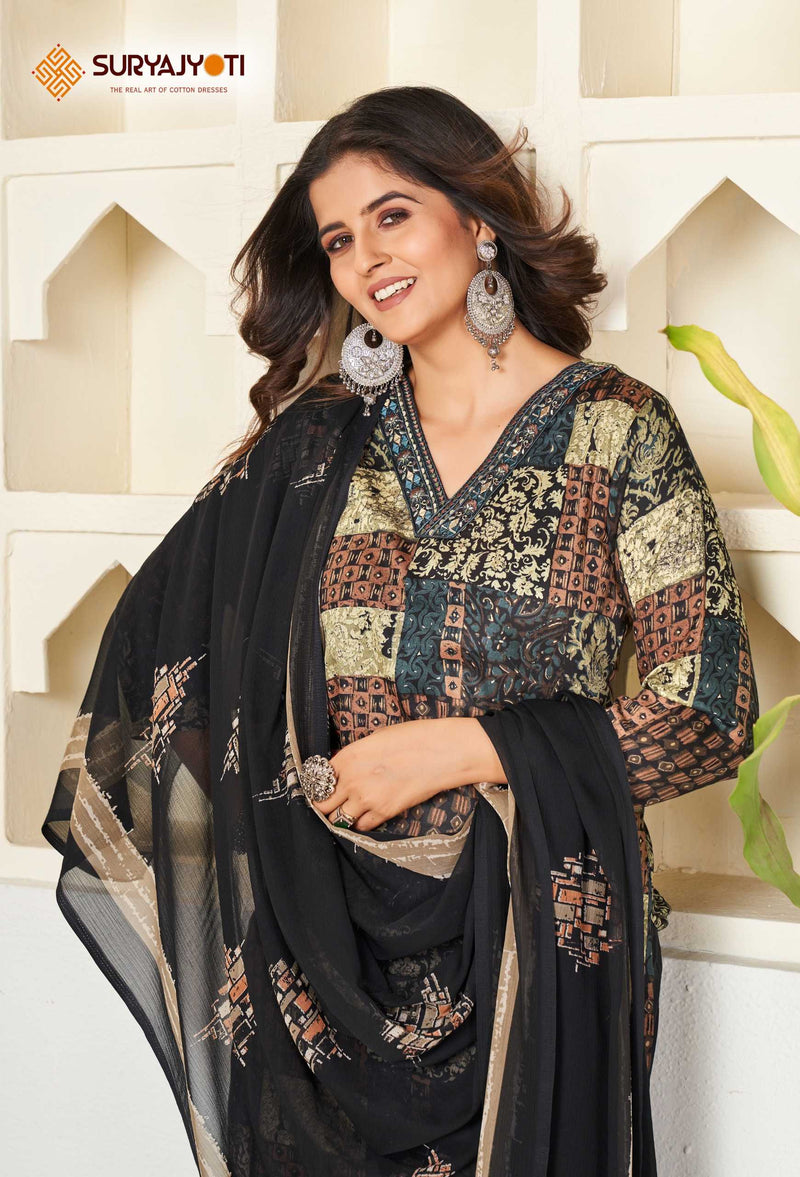 Suryajyoti Karishma Vol 4 Cotton Print With Neck Work Exclusive Wear Designer Set Of Kurti