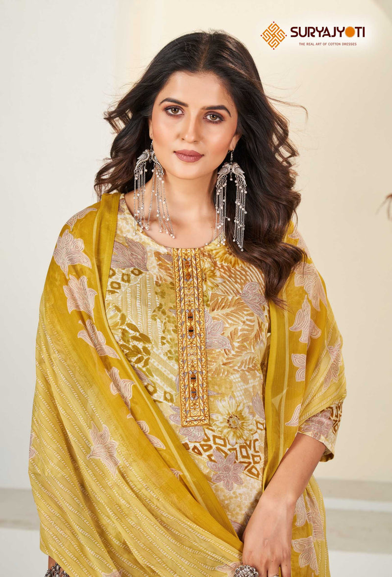 Suryajyoti Karishma Vol 4 Cotton Print With Neck Work Exclusive Wear Designer Set Of Kurti