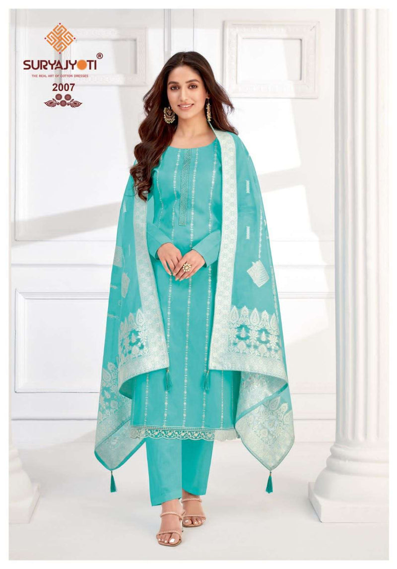 Suryajyoti Khanak Advance Vol 2 Jam Satin  With Neck &amp; Border Embroidery & Swarovski Diamond Work Salwar Suit