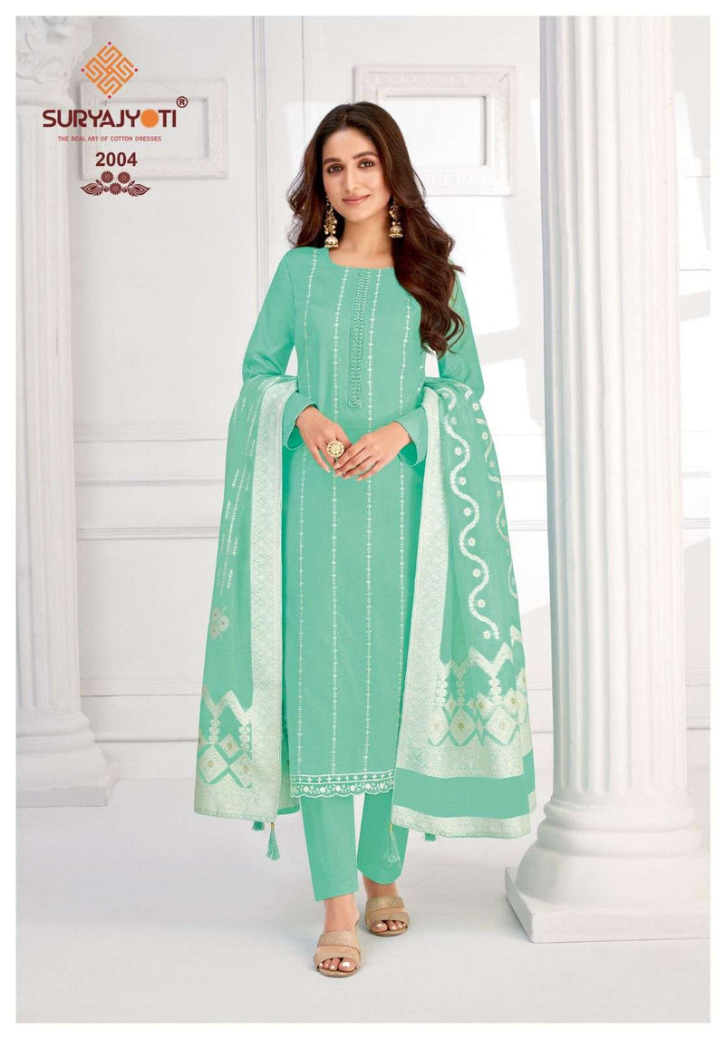 Suryajyoti Khanak Advance Vol 2 Jam Satin  With Neck &amp; Border Embroidery & Swarovski Diamond Work Salwar Suit