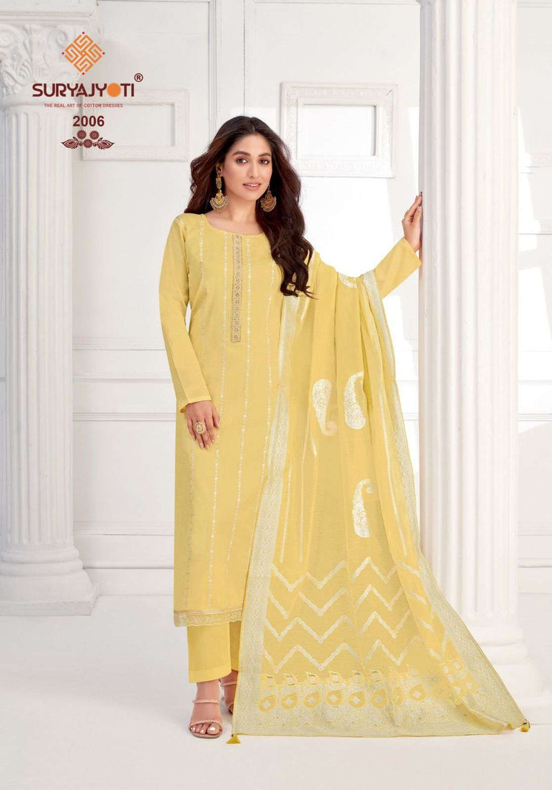 Suryajyoti Khanak Advance Vol 2 Jam Satin  With Neck &amp; Border Embroidery & Swarovski Diamond Work Salwar Suit