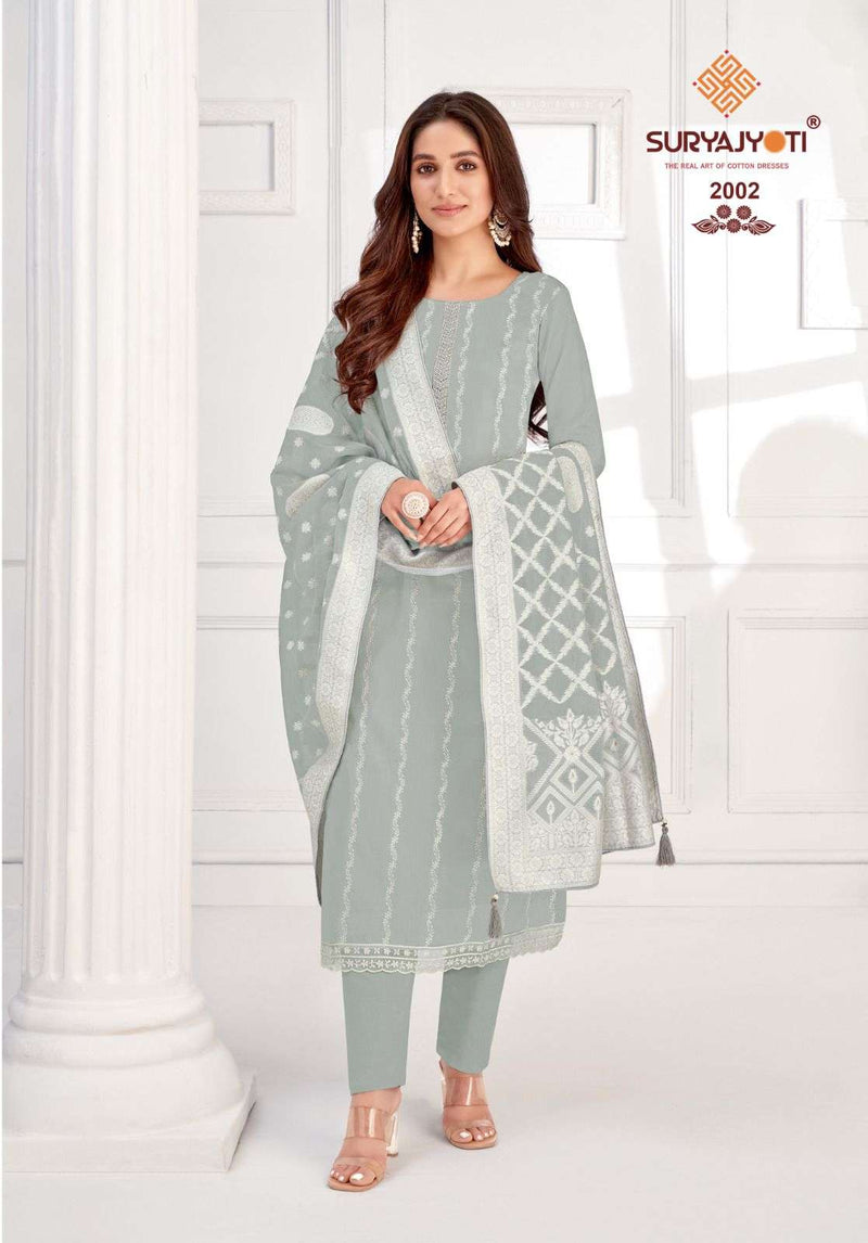 Suryajyoti Khanak Advance Vol 2 Jam Satin  With Neck &amp; Border Embroidery & Swarovski Diamond Work Salwar Suit