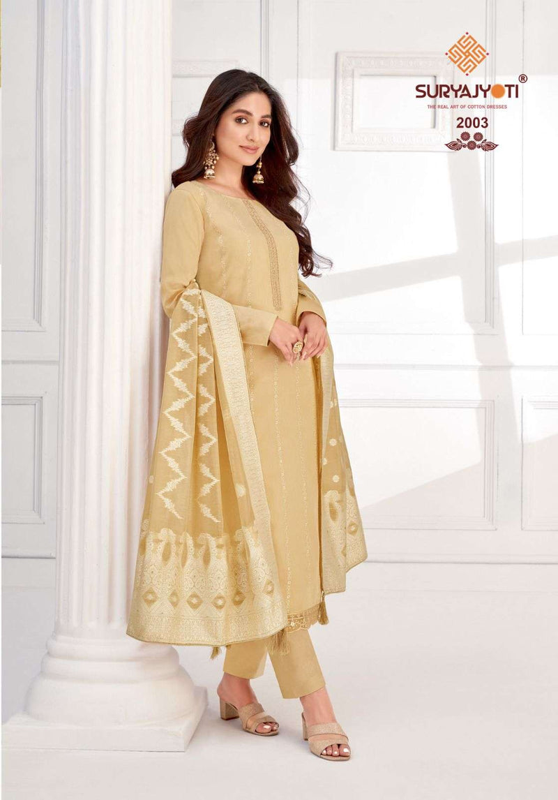 Suryajyoti Khanak Advance Vol 2 Jam Satin  With Neck &amp; Border Embroidery & Swarovski Diamond Work Salwar Suit