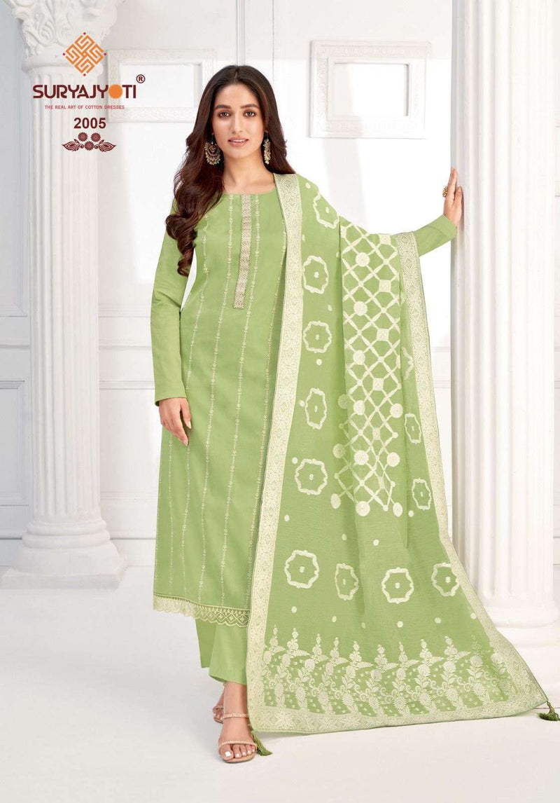 Suryajyoti Khanak Advance Vol 2 Jam Satin  With Neck &amp; Border Embroidery & Swarovski Diamond Work Salwar Suit