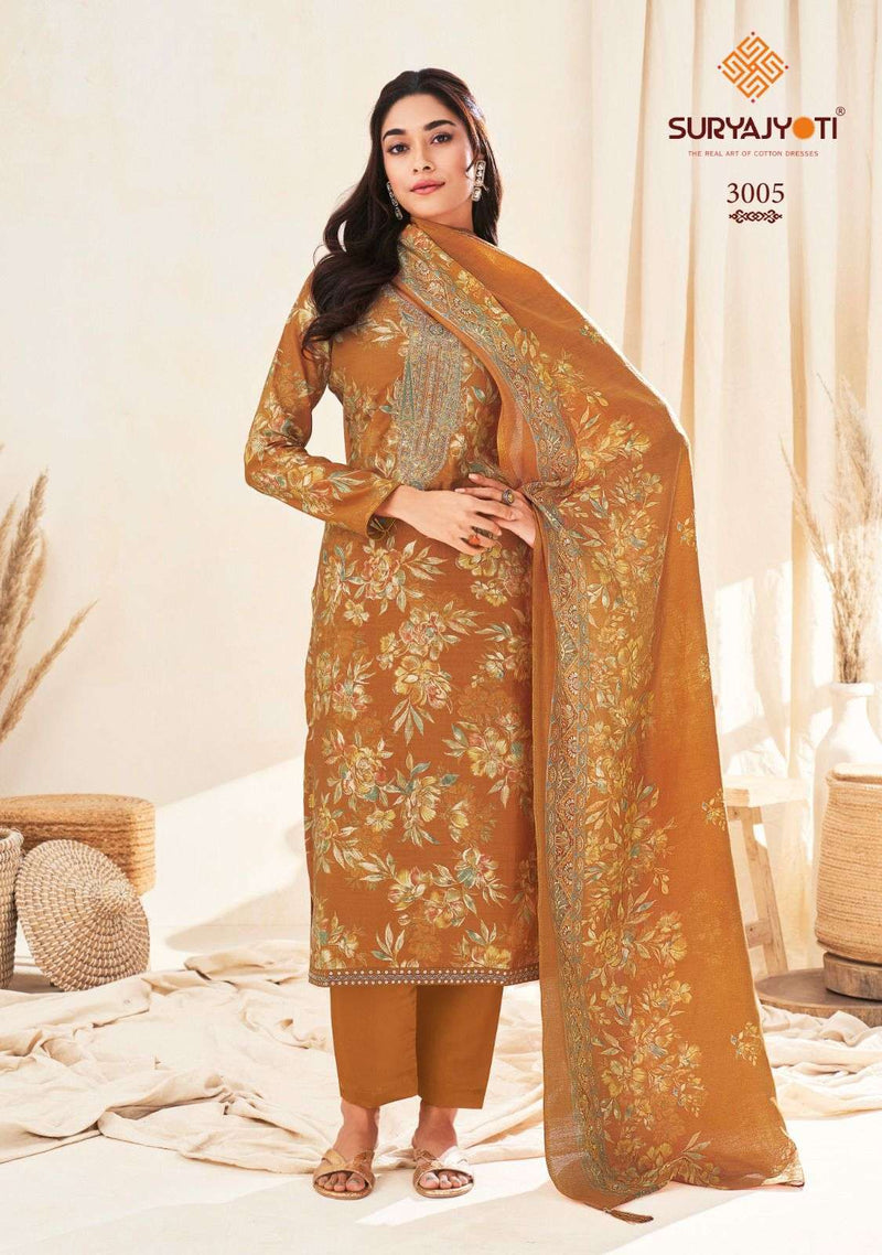 Suryajyoti Kora Vol 2 Pure Modal Print Embroidery Work Salwar Suit