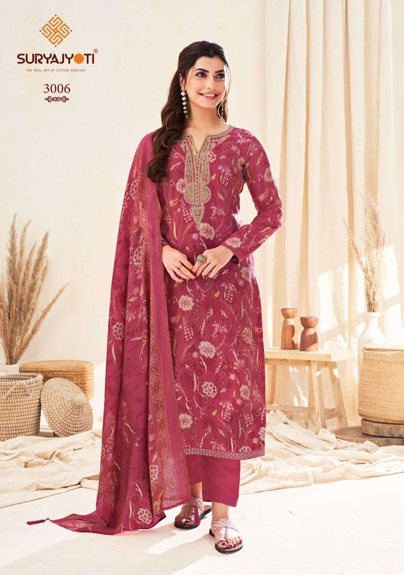 Suryajyoti Kora Vol 2 Pure Modal Print Embroidery Work Salwar Suit