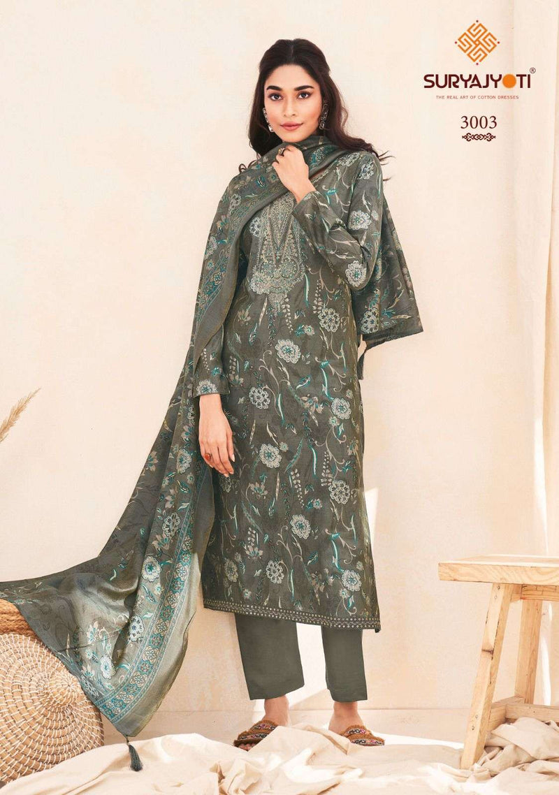 Suryajyoti Kora Vol 2 Pure Modal Print Embroidery Work Salwar Suit