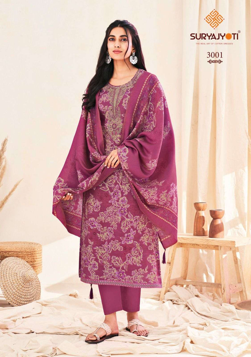Suryajyoti Kora Vol 2 Pure Modal Print Embroidery Work Salwar Suit
