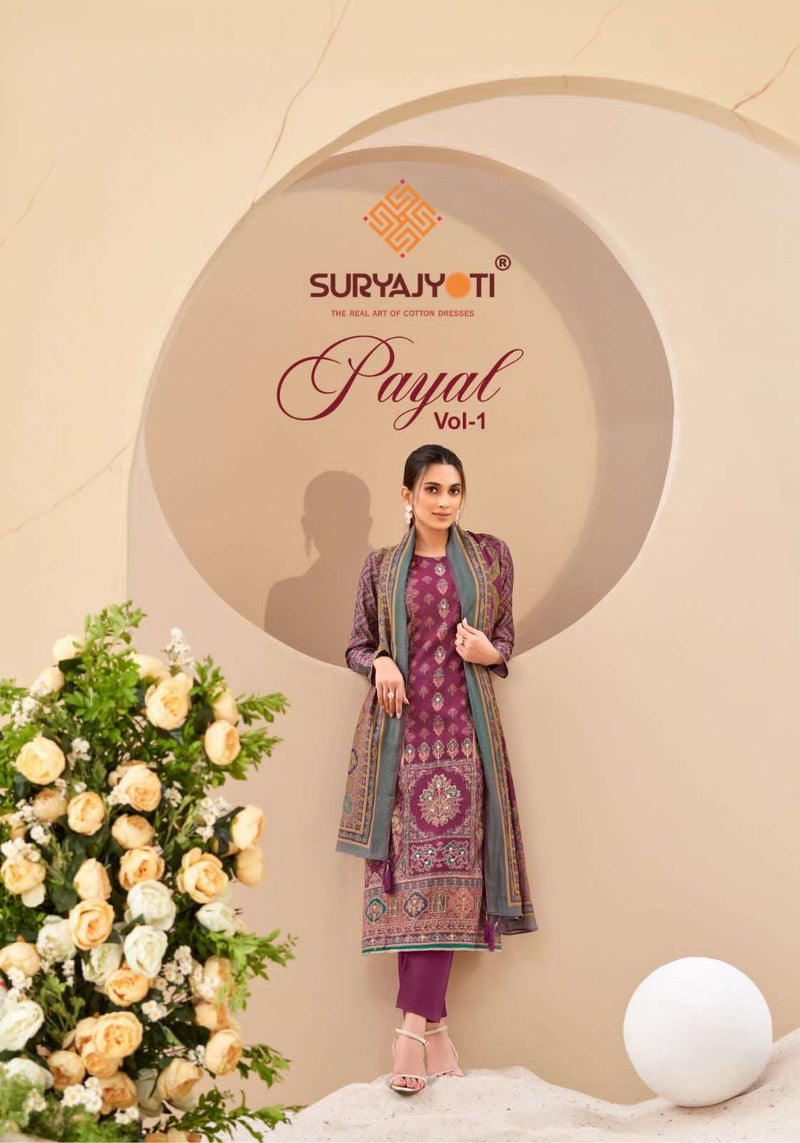 Suryajyoti Payal Vol 1 Modal Discharge Print With Foil Heavy Hand Work Full Top And Swarovski Salwar Kameez